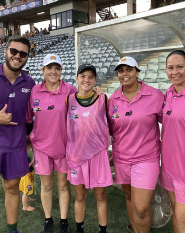 Volunteers on the field